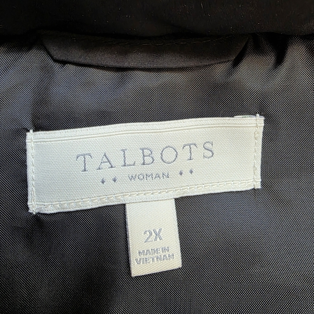 Talbots Black Quilted Down Filled Puffer Outerwea… - image 5